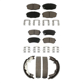 Front Rear Ceramic Brake Pads And Parking Shoes Kit For 2010-2013 Kia Forte Koup