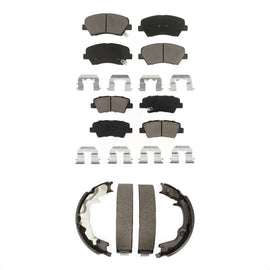 Front Rear Ceramic Brake Pads And Parking Shoes Kit For 2014-2014 Kia Forte Koup