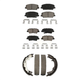 Front Rear Ceramic Brake Pads And Parking Shoes Kit For 2014-2014 Kia Forte Koup