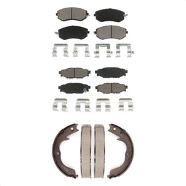 Front Rear Ceramic Brake Pads And Parking Shoes Kit For Subaru Impreza Forester
