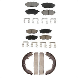 Front Rear Ceramic Brake Pads And Parking Shoes Kit For Subaru Outback Legacy