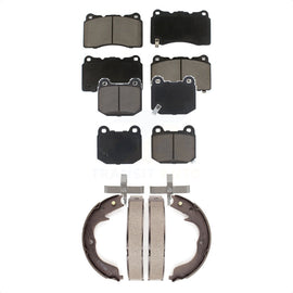 Front Rear Ceramic Brake Pads And Parking Shoes Kit For Subaru Impreza