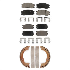 Front Rear Ceramic Brake Pads Parking Shoes Kit For Chevrolet Equinox Saturn Vue