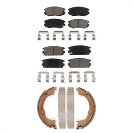 Front Rear Ceramic Brake Pads Parking Shoe Kit For Chevrolet Equinox GMC Terrain