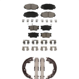 Front Rear Ceramic Brake Pads And Parking Shoes Kit For Toyota RAV4 Lexus HS250h