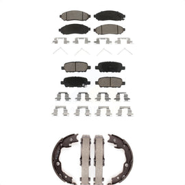 Front Rear Ceramic Brake Pads And Parking Shoes Kit For 2011-2013 Nissan LEAF
