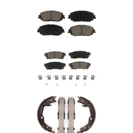 Front Rear Ceramic Brake Pads And Parking Shoes Kit For Toyota Camry