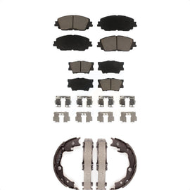 Front Rear Ceramic Brake Pads And Parking Shoes Kit For Toyota Camry