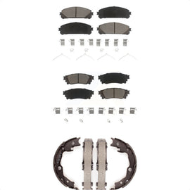 Front Rear Ceramic Brake Pads & Parking Shoes Kit For 2020-2021 Toyota Camry TRD