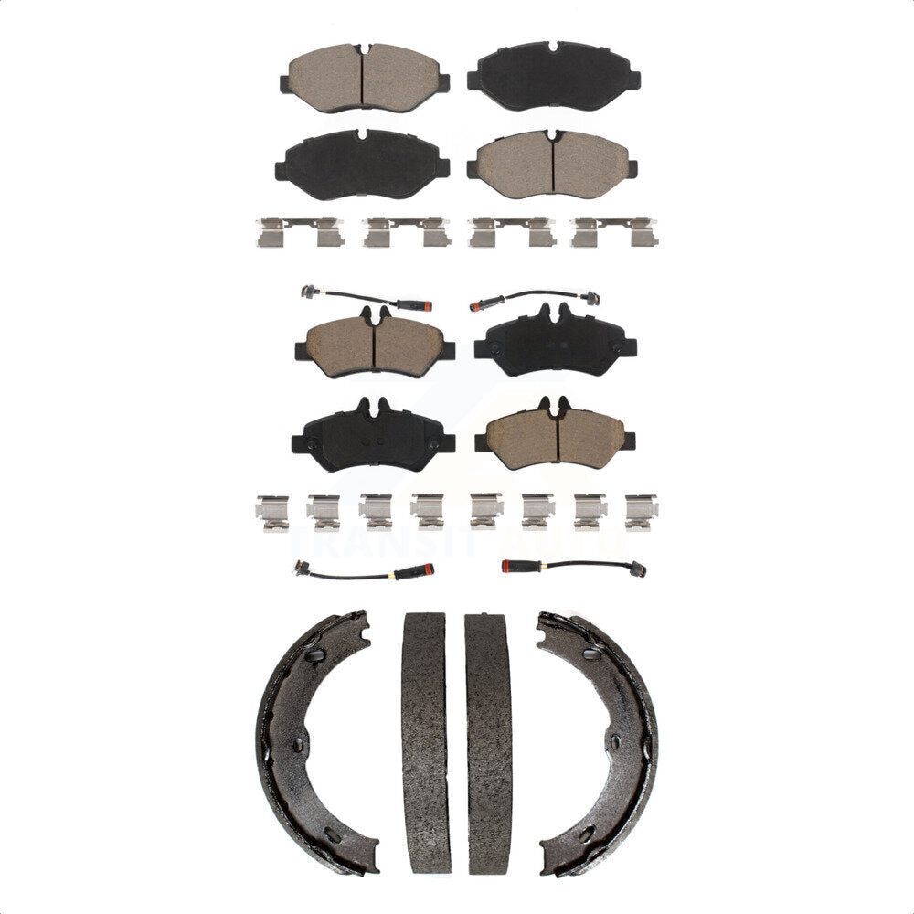 Front Rear Ceramic Brake Pads & Parking Shoe Kit For Sprinter 2500 Mercedes-Benz