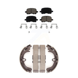 Front Rear Ceramic Brake Pads & Drum Shoe Kit For Toyota Corolla Chevrolet Prizm