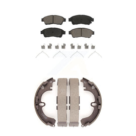 Front Rear Ceramic Brake Pads And Drum Shoes Kit For Toyota Corolla Geo Prizm