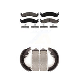 Front Rear Ceramic Brake Pads And Drum Shoes Kit For Dodge Ram 3500 Van