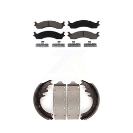 Front Rear Ceramic Brake Pads And Drum Shoes Kit For Dodge Ram 3500 Van