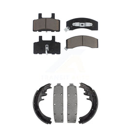Front Rear Ceramic Brake Pads & Drum Shoe Kit For Chevrolet Dodge Ram 2500 K2500