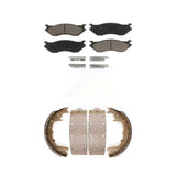 Front Rear Ceramic Brake Pads And Drum Shoes Kit For 2003 Dodge Ram 1500 Van