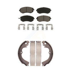 Front Rear Ceramic Brake Pads Drum Shoes Kit For Subaru Forester Impreza Outback