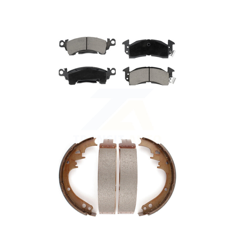 Front Rear Ceramic Brake Pads Drum Shoe Kit For Chevrolet Caprice Buick Cadillac