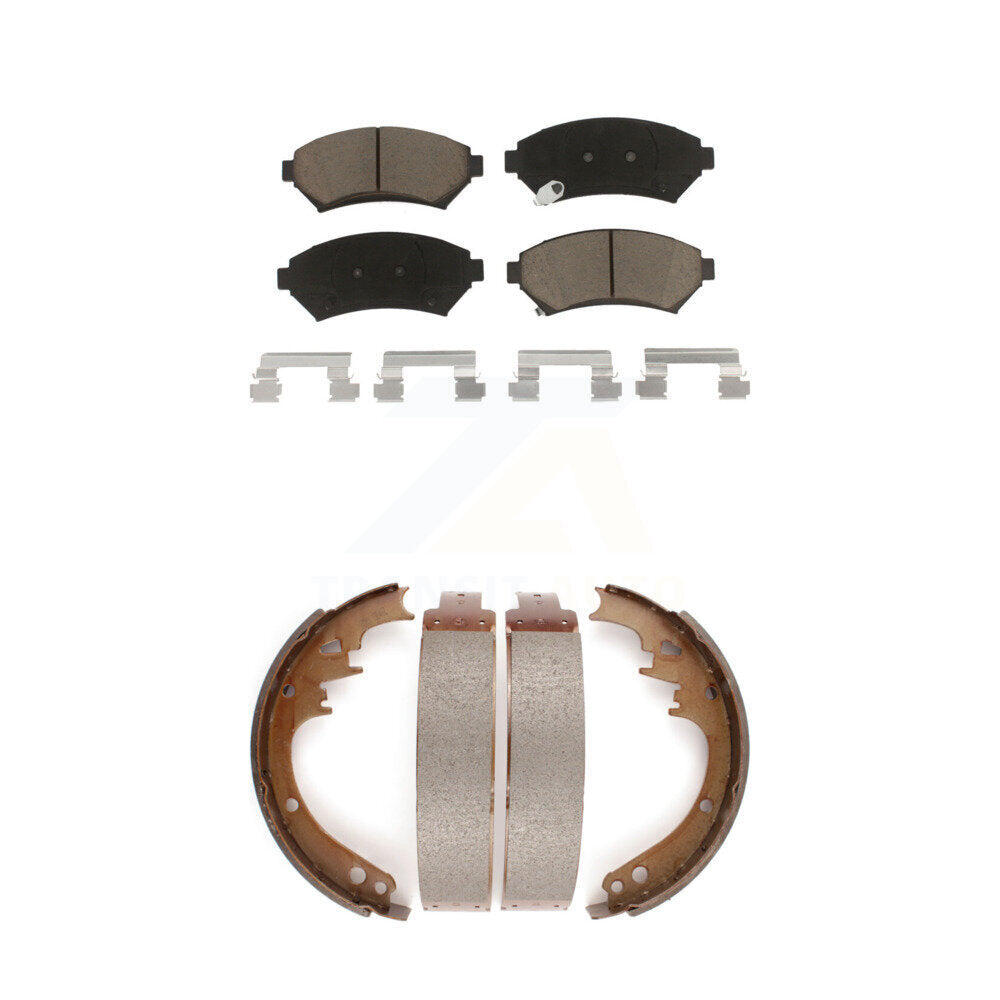 Front Rear Ceramic Brake Pads And Drum Shoes Kit For Cadillac DeVille
