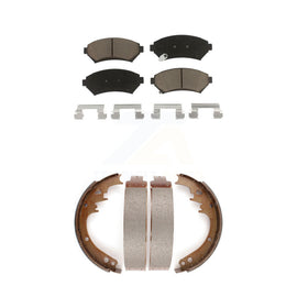 Front Rear Ceramic Brake Pads And Drum Shoes Kit For Cadillac DeVille