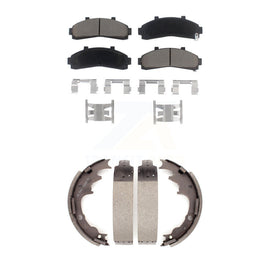 Front Rear Ceramic Brake Pads & Drum Shoes Kit For Ford Ranger Mazda B3000 B2300
