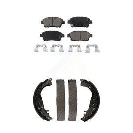 Front Rear Ceramic Brake Pads And Drum Shoes Kit For 2009 Toyota Prius