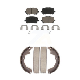 Front Rear Ceramic Brake Pads And Drum Shoes Kit For Toyota Matrix Pontiac Vibe