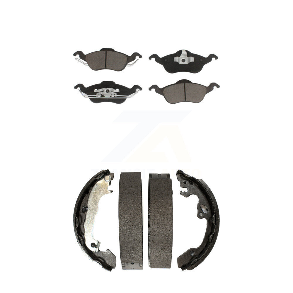 Front Rear Ceramic Brake Pads And Drum Shoes Kit For Ford Focus