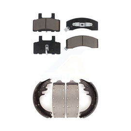 Front Rear Ceramic Brake Pads & Drum Shoe Kit For Chevrolet C3500 GMC K3500 3500