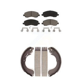 Front Rear Ceramic Brake Pads And Drum Shoes Kit For Jeep Patriot Compass Dodge
