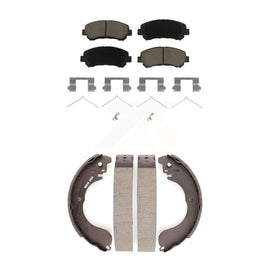 Front Rear Ceramic Brake Pads Drum Shoes Kit For 07-12 Nissan Sentra SE-R Spec V