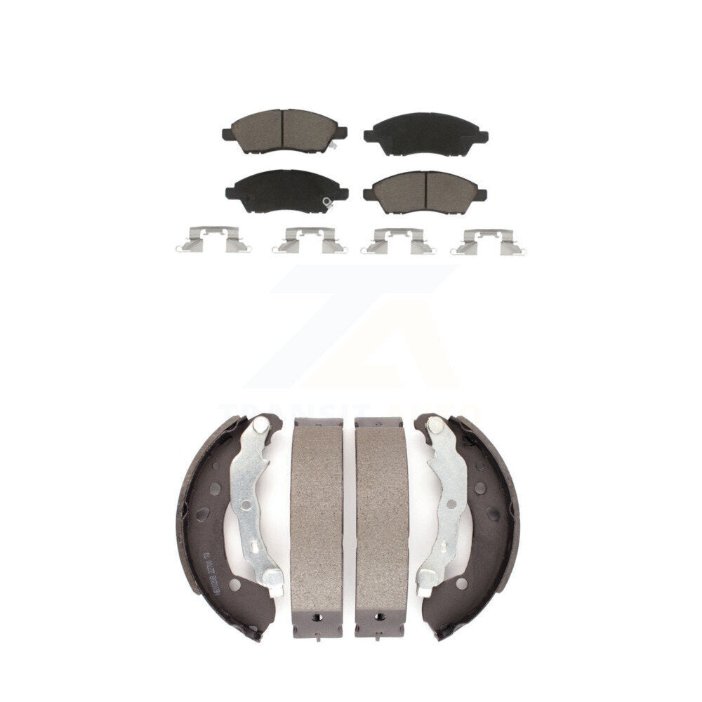 Front Rear Ceramic Brake Pads And Drum Shoes Kit For Nissan Versa Note Micra