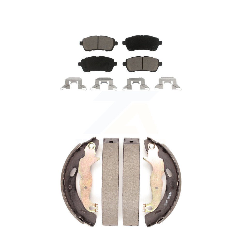 Front Rear Ceramic Brake Pads And Drum Shoes Kit For Ford Fiesta