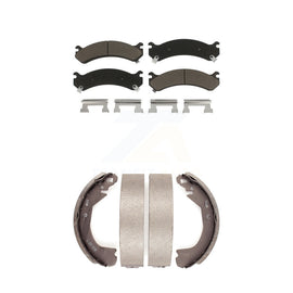 Front Rear Ceramic Brake Pads And Drum Shoes Kit For Cadillac DeVille