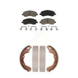 Front Rear Ceramic Brake Pads And Drum Shoes Kit For Chrysler Sebring Mitsubishi