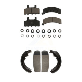 Front Rear Ceramic Brake Pads Drum Shoes Kit For Chevrolet C1500 K1500 GMC K2500