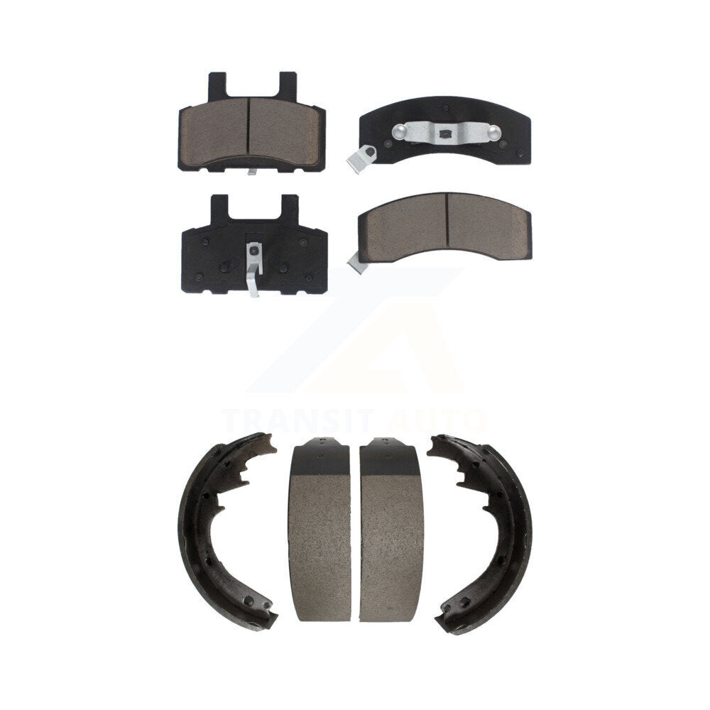 Front Rear Ceramic Brake Pads & Drum Shoe Kit For Chevrolet Tahoe K1500 Suburban