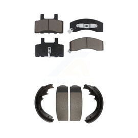 Front Rear Ceramic Brake Pads & Drum Shoe Kit For Chevrolet Tahoe K1500 Suburban