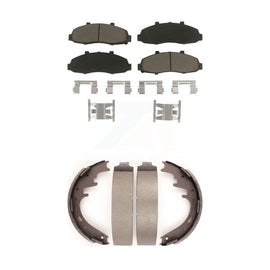 Front Rear Ceramic Brake Pads And Drum Shoes Kit For Ford F-150