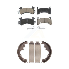 Front Rear Ceramic Brake Pads Drum Shoes Kit For Chevrolet S10 GMC Sonoma Camaro
