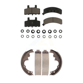 Front Rear Ceramic Brake Pads & Drum Shoe Kit For Chevrolet Astro GMC Safari AWD