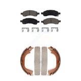Front Rear Ceramic Brake Pads & Drum Shoes Kit For Chevrolet Colorado GMC Canyon
