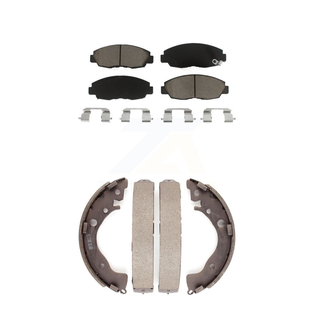 Front Rear Ceramic Brake Pads And Drum Shoes Kit For Honda Civic Insight
