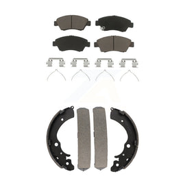 Front Rear Ceramic Brake Pads And Drum Shoes Kit For Honda Civic