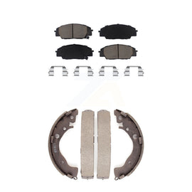 Front Rear Ceramic Brake Pads And Drum Shoes Kit For 2011 Honda Civic Si