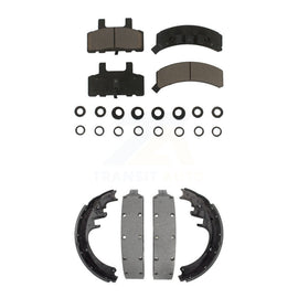 Front Rear Ceramic Brake Pads And Drum Shoes Kit For Chevrolet K1500 Suburban