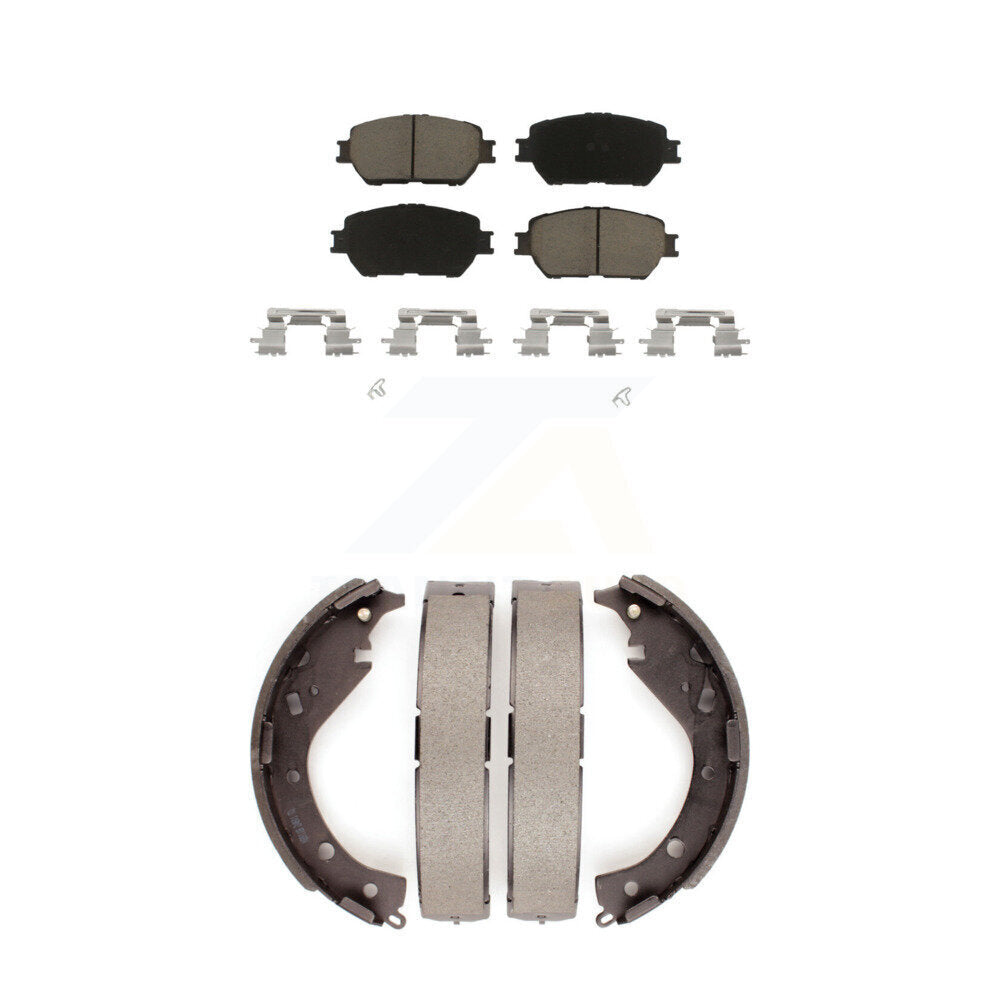 Front Rear Ceramic Brake Pads And Drum Shoes Kit For Toyota Camry