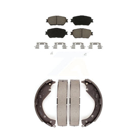 Front Rear Ceramic Brake Pads And Drum Shoes Kit For Toyota Camry