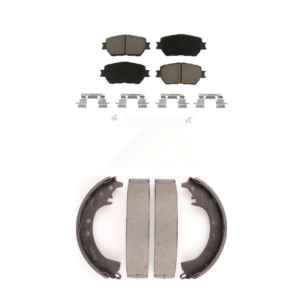 Front Rear Ceramic Brake Pads And Drum Shoes Kit For Toyota Camry