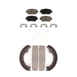 Front Rear Ceramic Brake Pads And Drum Shoes Kit For Toyota Camry
